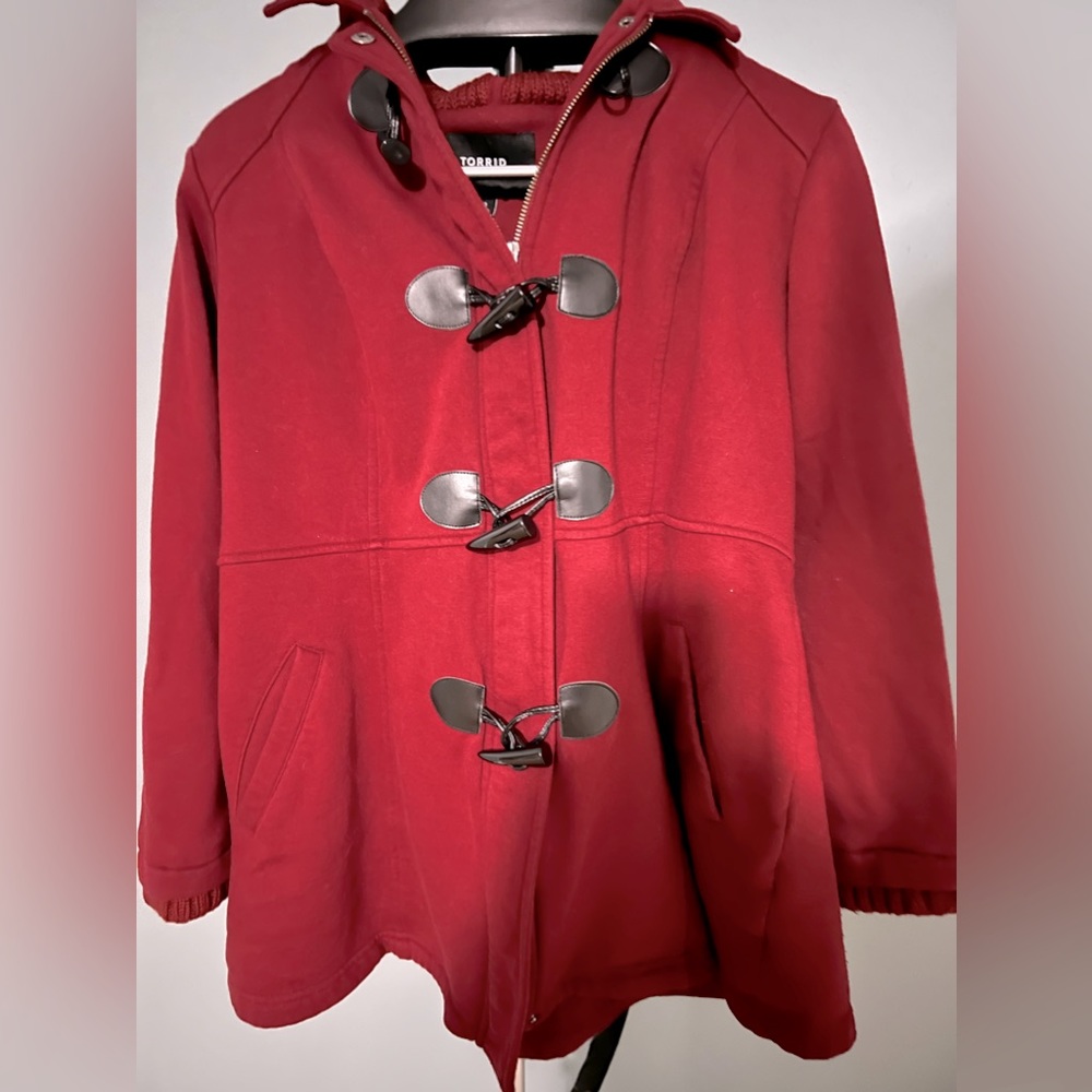 Torrid Size 2 Burgundy sweatshirt jacket